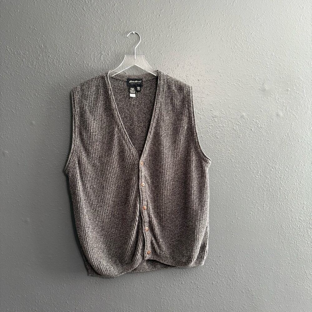 Eddie Bauer Vintage 1990's Chunky Knit Vest Cardigan Size L